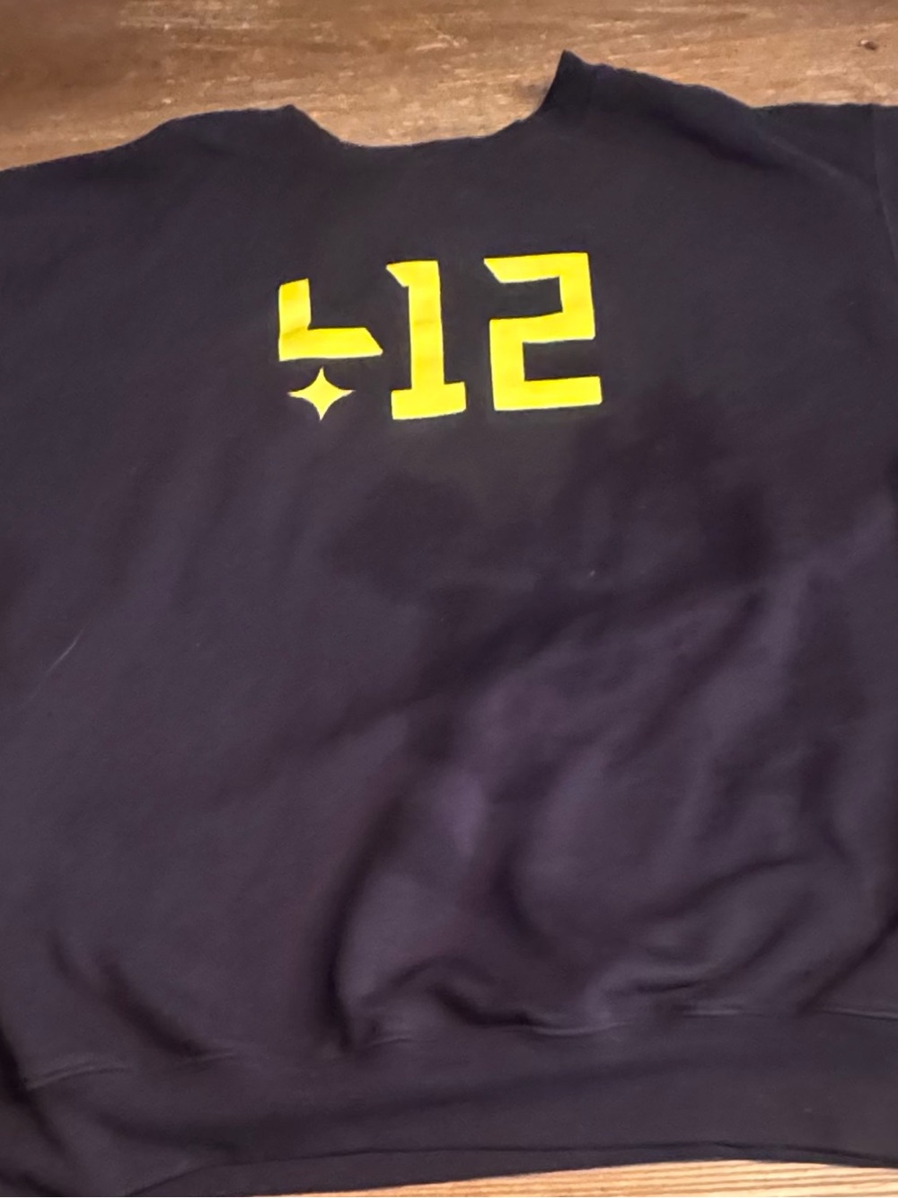 Women's Black Sweatshirt with Yellow '412' Graphic